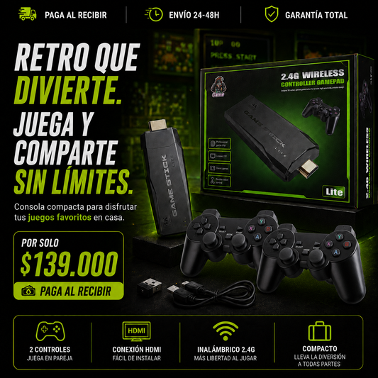 🔥 PROMO - Consola HDMI de Juegos Clasicos- Últimas Unidades Con 70% OFF Solo Hoy 🎁🎮